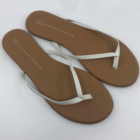 LC Lauren Conrad Valencia White Sandals - Size 8 - Picture 1 of 5